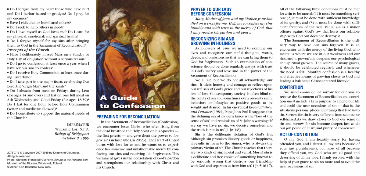 A Guide to Confession - Packet of 100