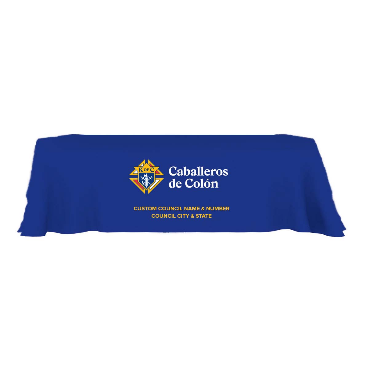 Custom NAVY Tablecloth for 8&#39; Table - KofC or Caballeros de Colon