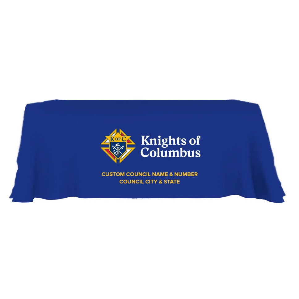 Custom NAVY Tablecloth for 6&#39; Table - KofC or Caballeros de Colon