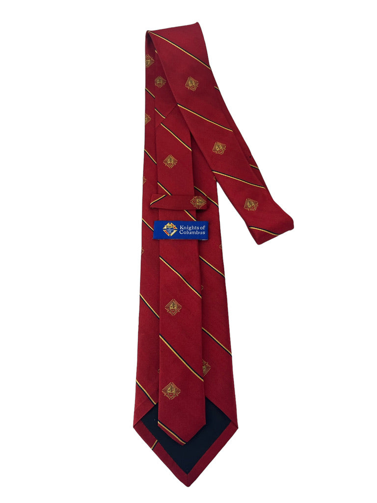 Red Tie with Gold Emblem - Regular and Long