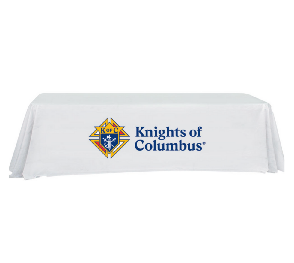 WHITE Tablecloth for 6&#39; Table - KofC