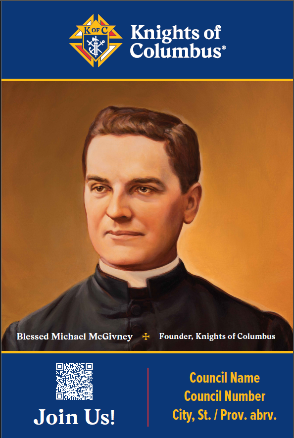 24 X 36 Father McGivney Join Us! Banner - Custom Council