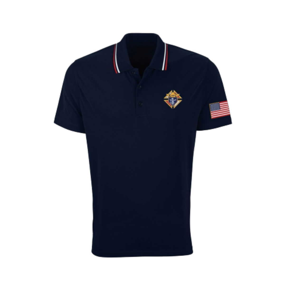 Tipped Polo with USA Flag