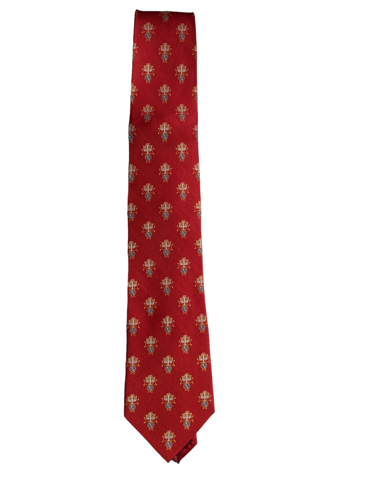 Red Tie with 4th Degree Logo Step-n-Repeat- Regular and Long