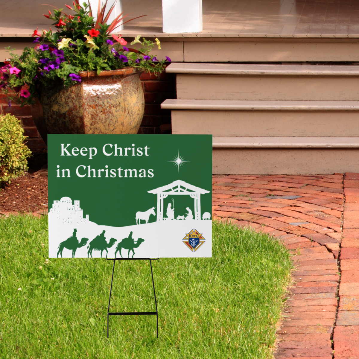 Keep Christ in Christmas Yard Signs + Stakes - 10-Pack