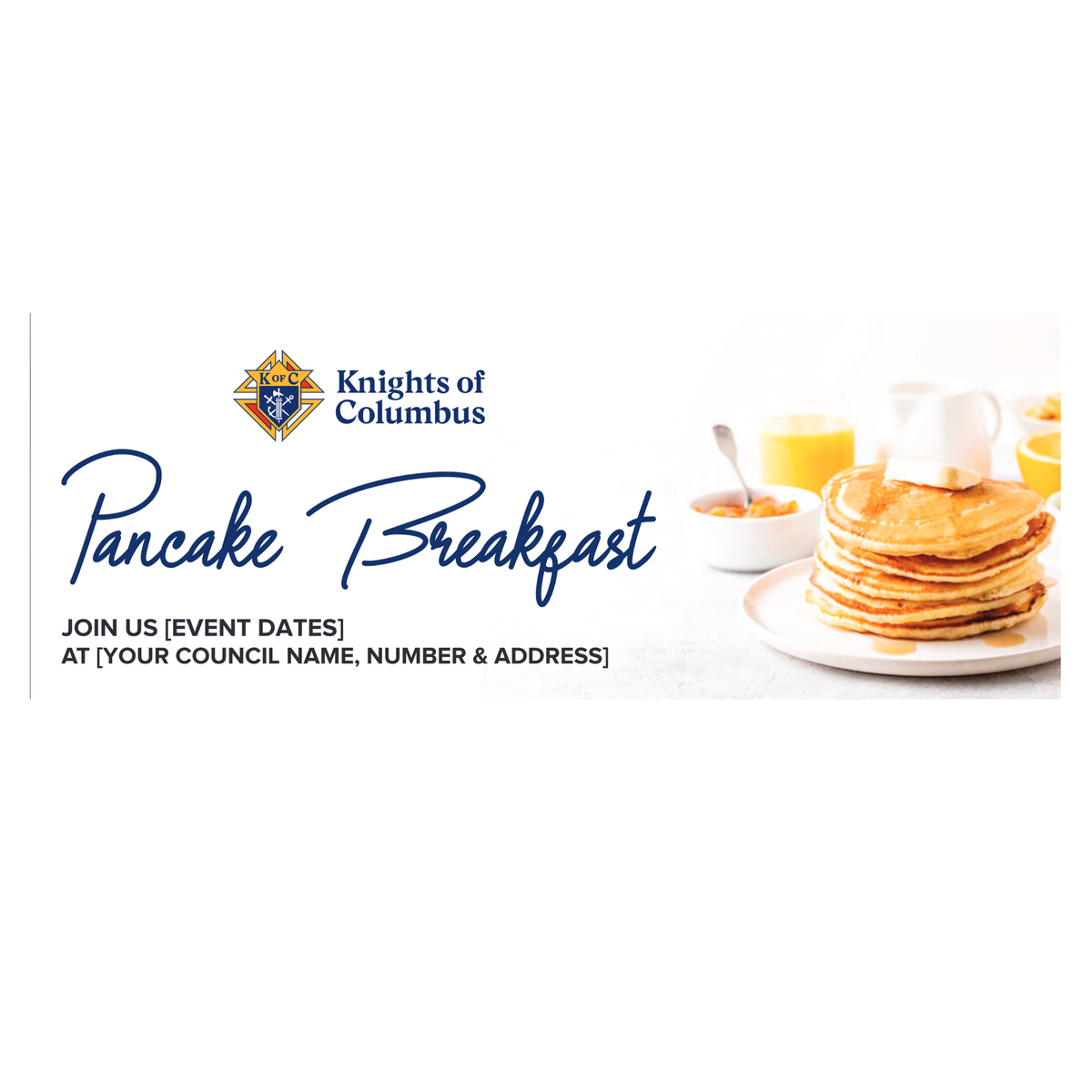 3' x 8' Pancake Breakfast Banner - Custom Council