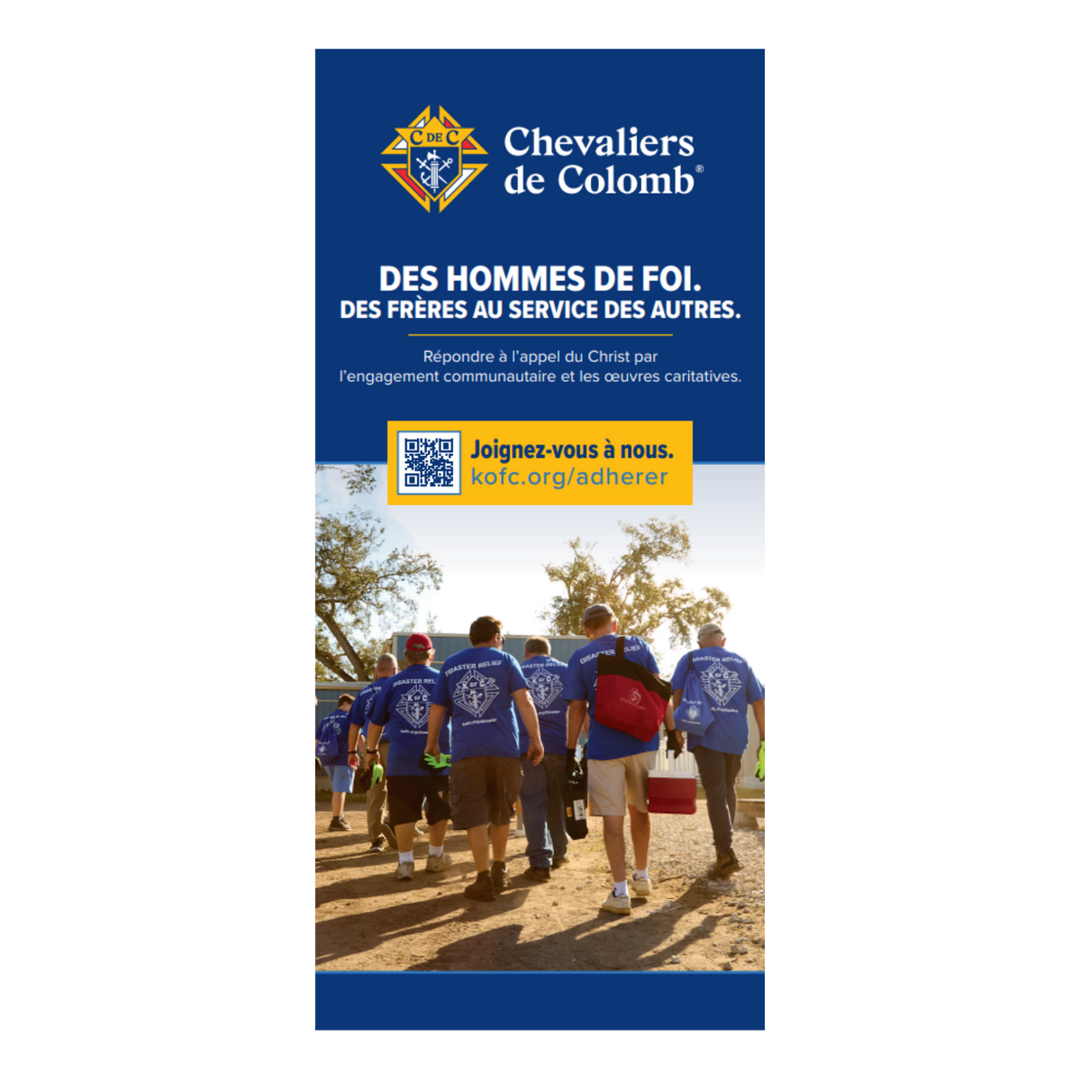 33.5" w x 80"h Roll Up Retractable Banner - Men of Faith. Brothers of Service