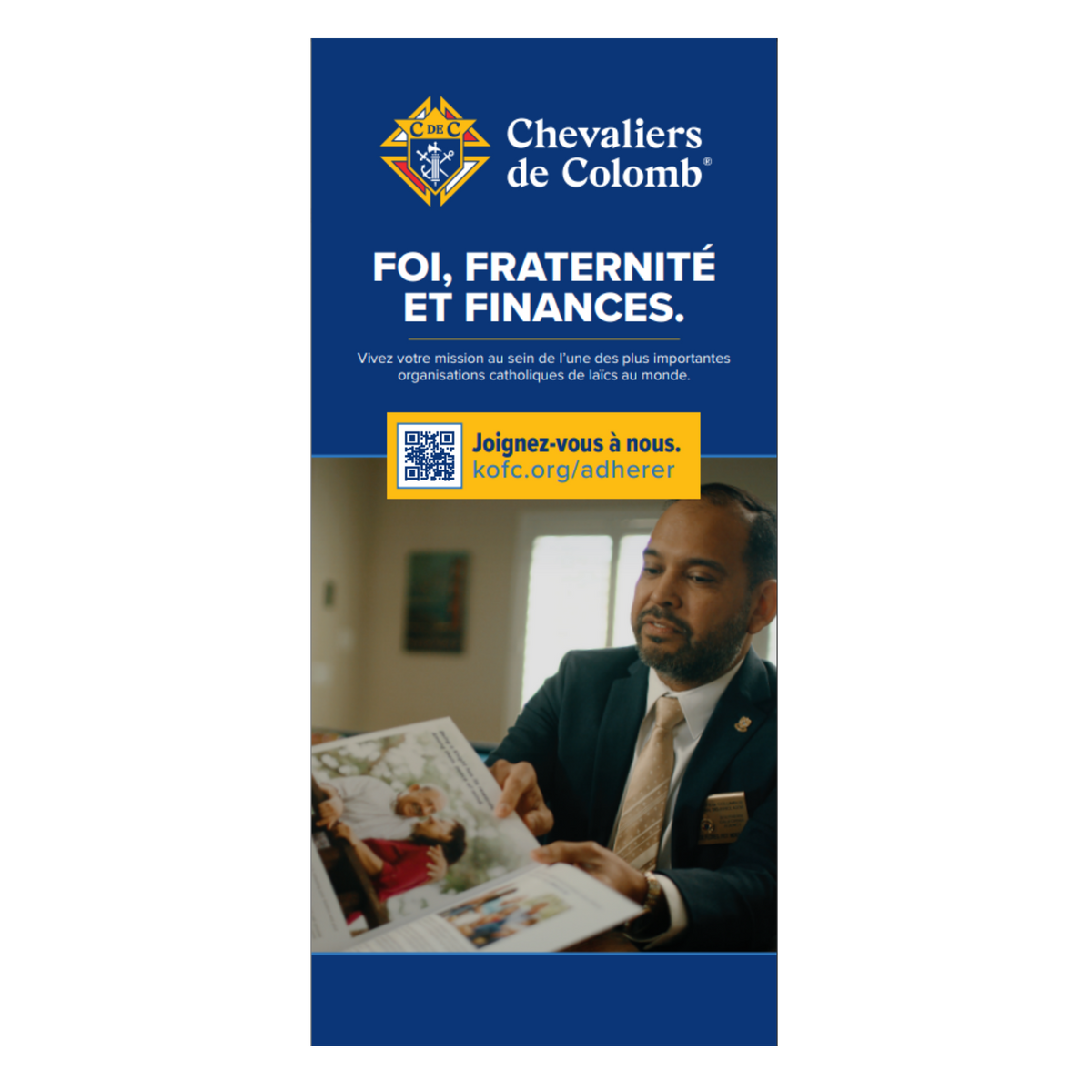 33.5" w x 80"h Roll Up Retractable Banner - Faith, Fraternity & Finances