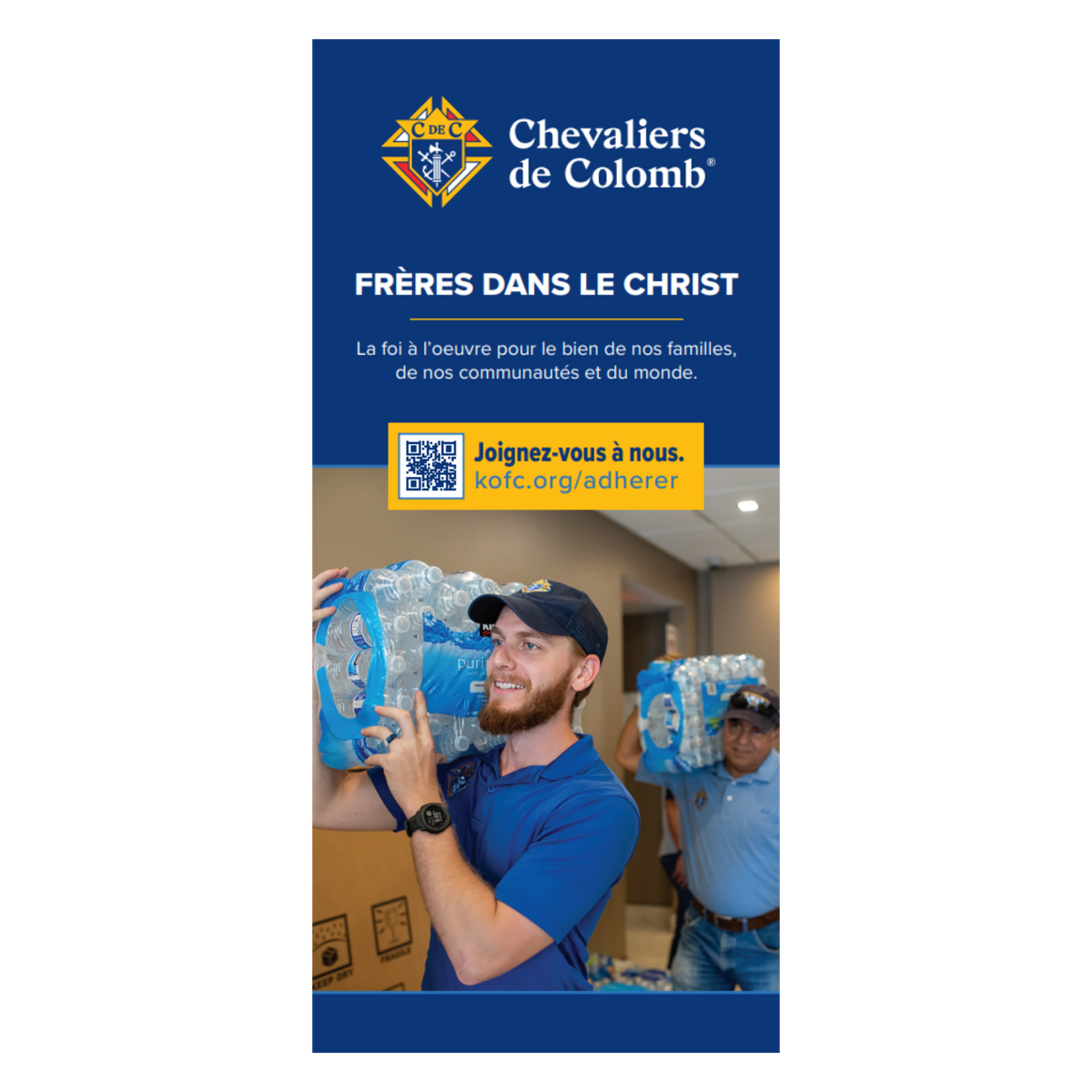 33.5" w x 80"h Roll Up Retractable Banner - Brothers in Christ