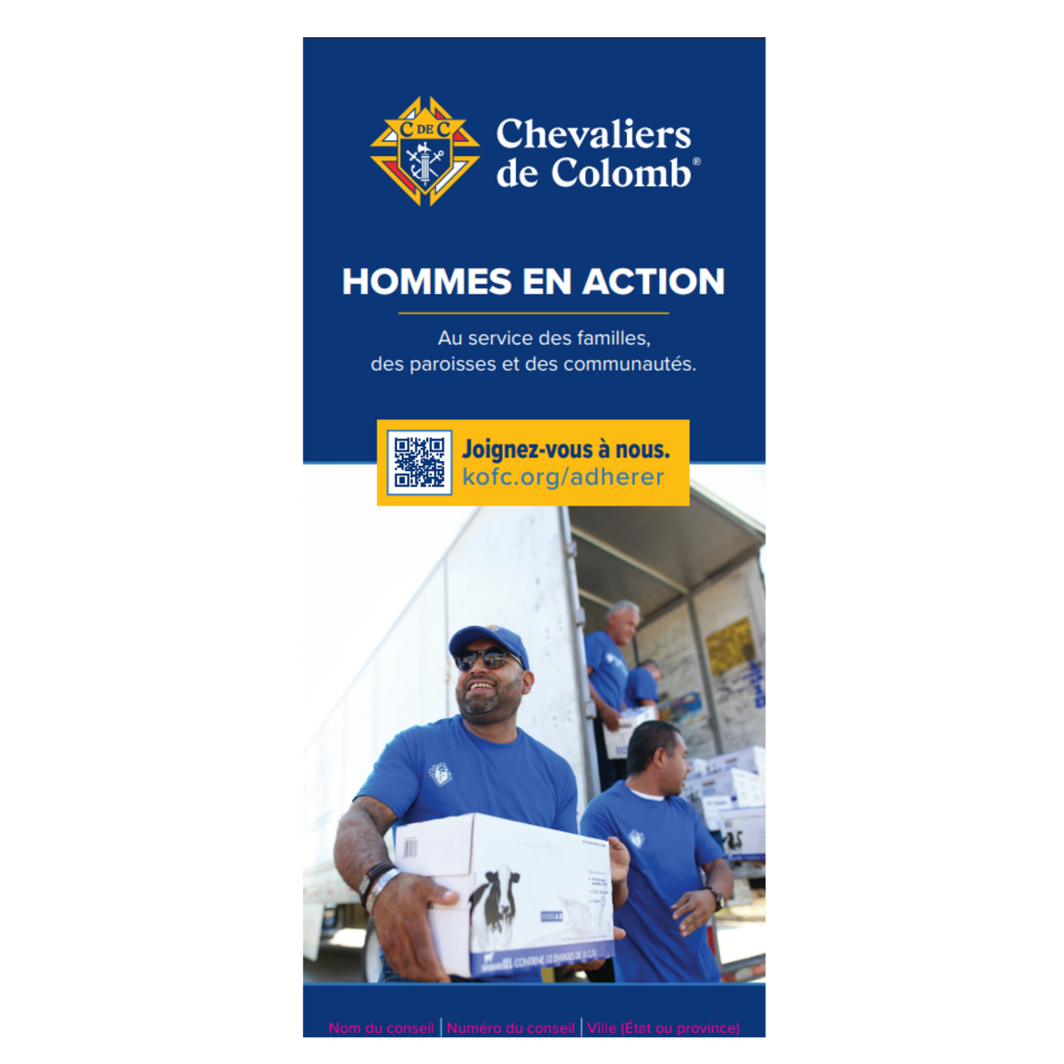 33.5" w x 80"h Roll Up Retractable Banner - Catholic Men in Action