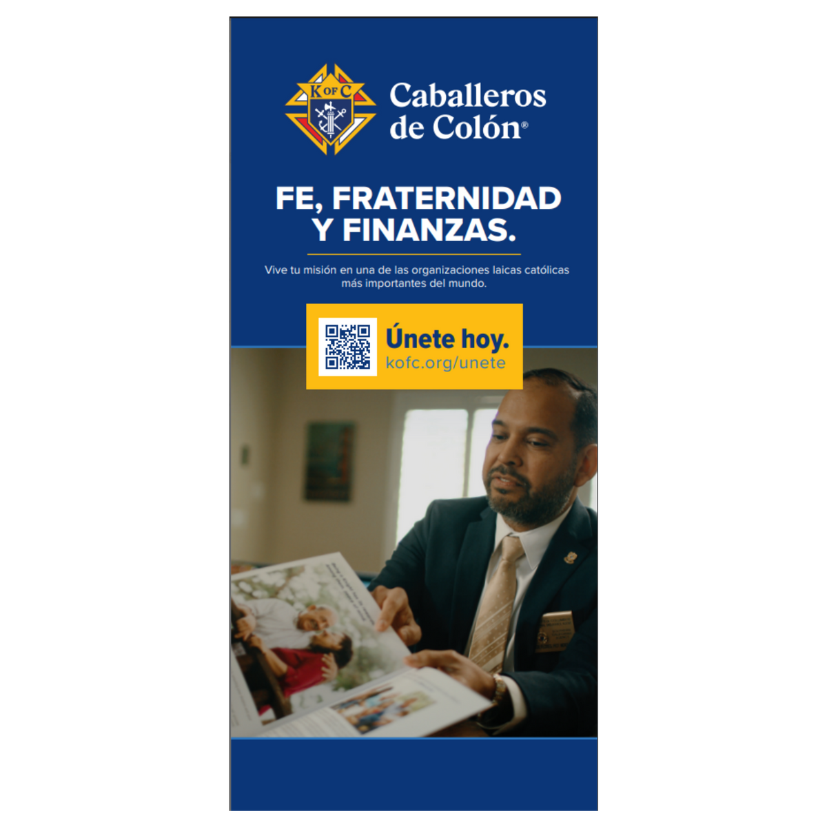 33.5" w x 80"h Roll Up Retractable Banner - Faith, Fraternity & Finances