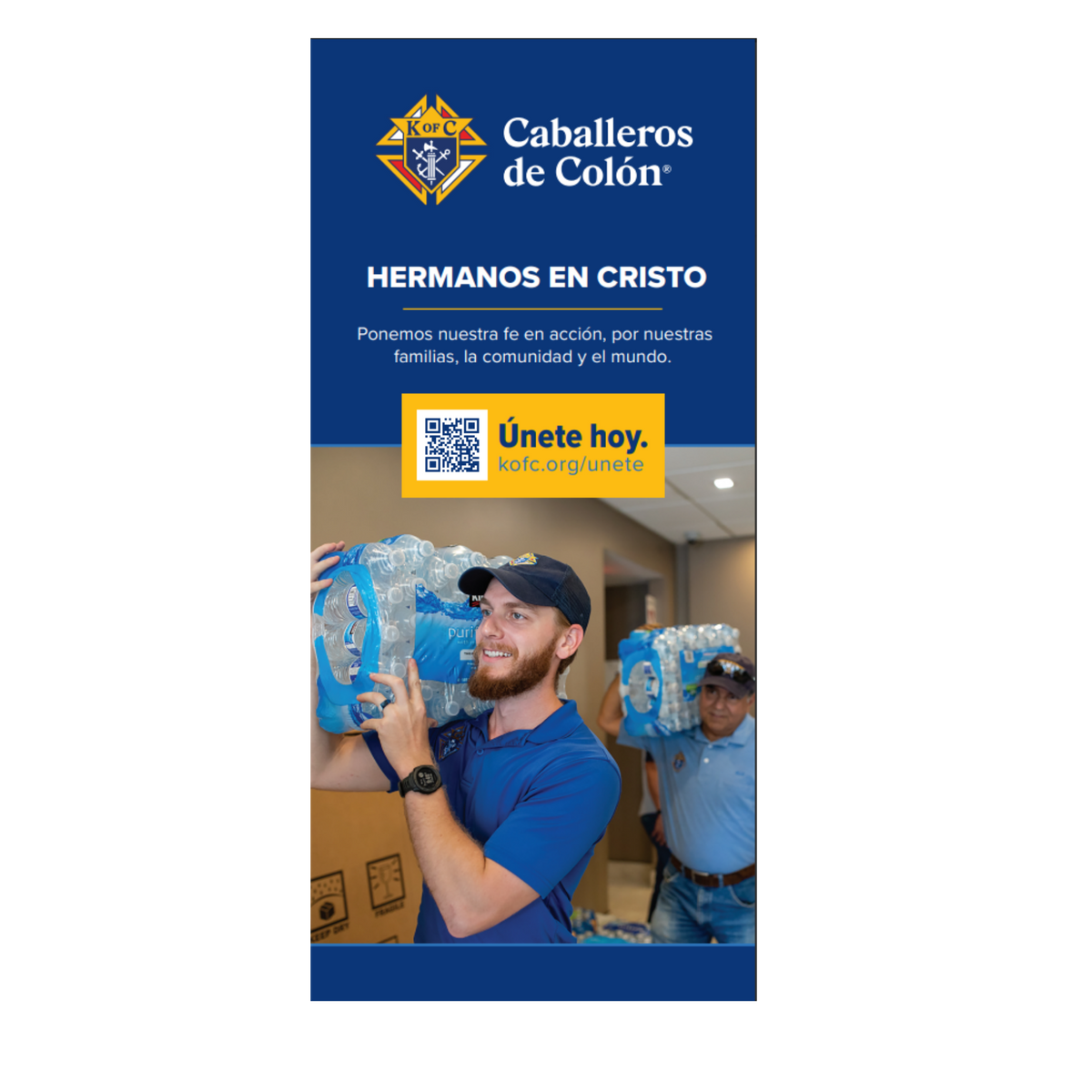 33.5" w x 80"h Roll Up Retractable Banner - Brothers in Christ