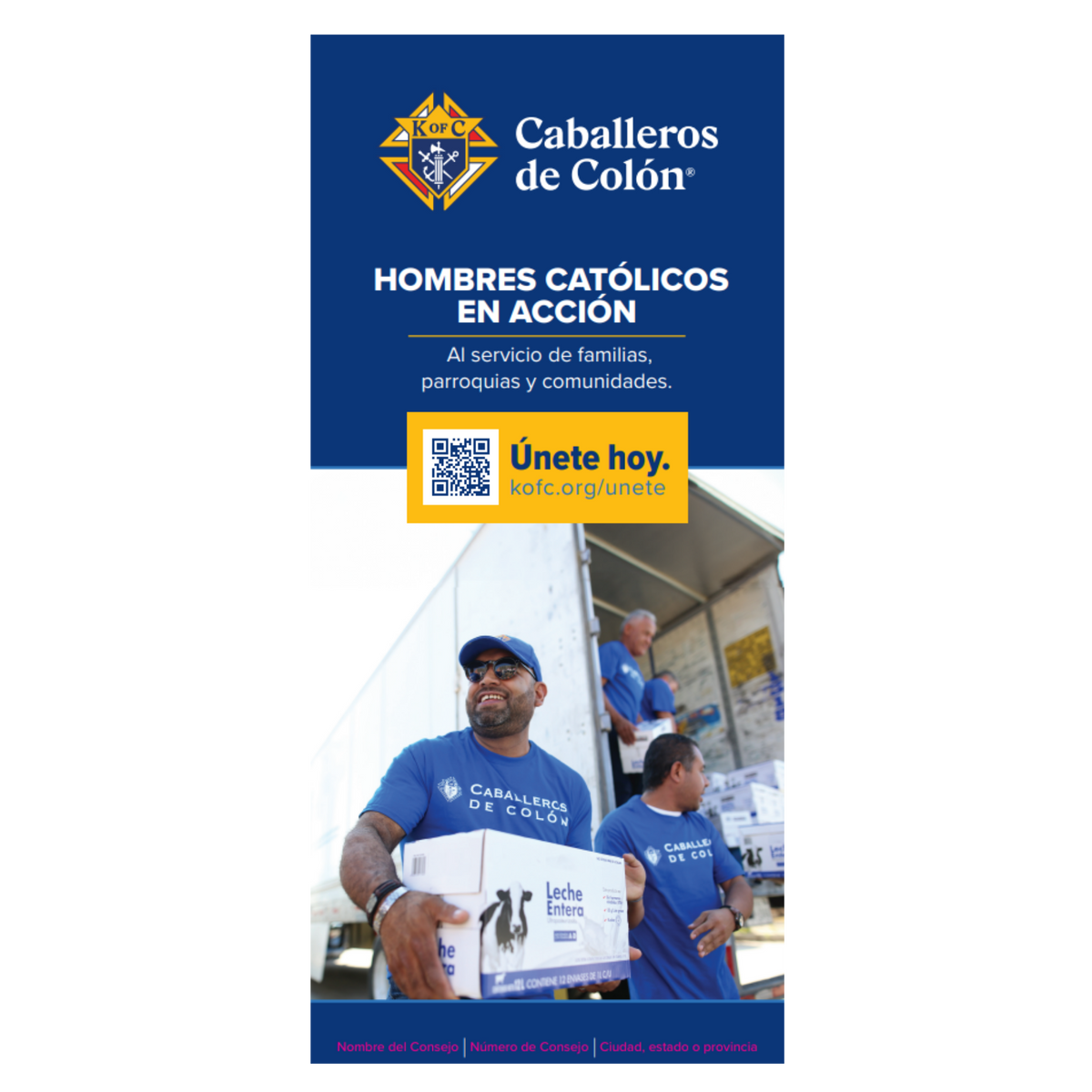 33.5" w x 80"h Roll Up Retractable Banner - Catholic Men in Action