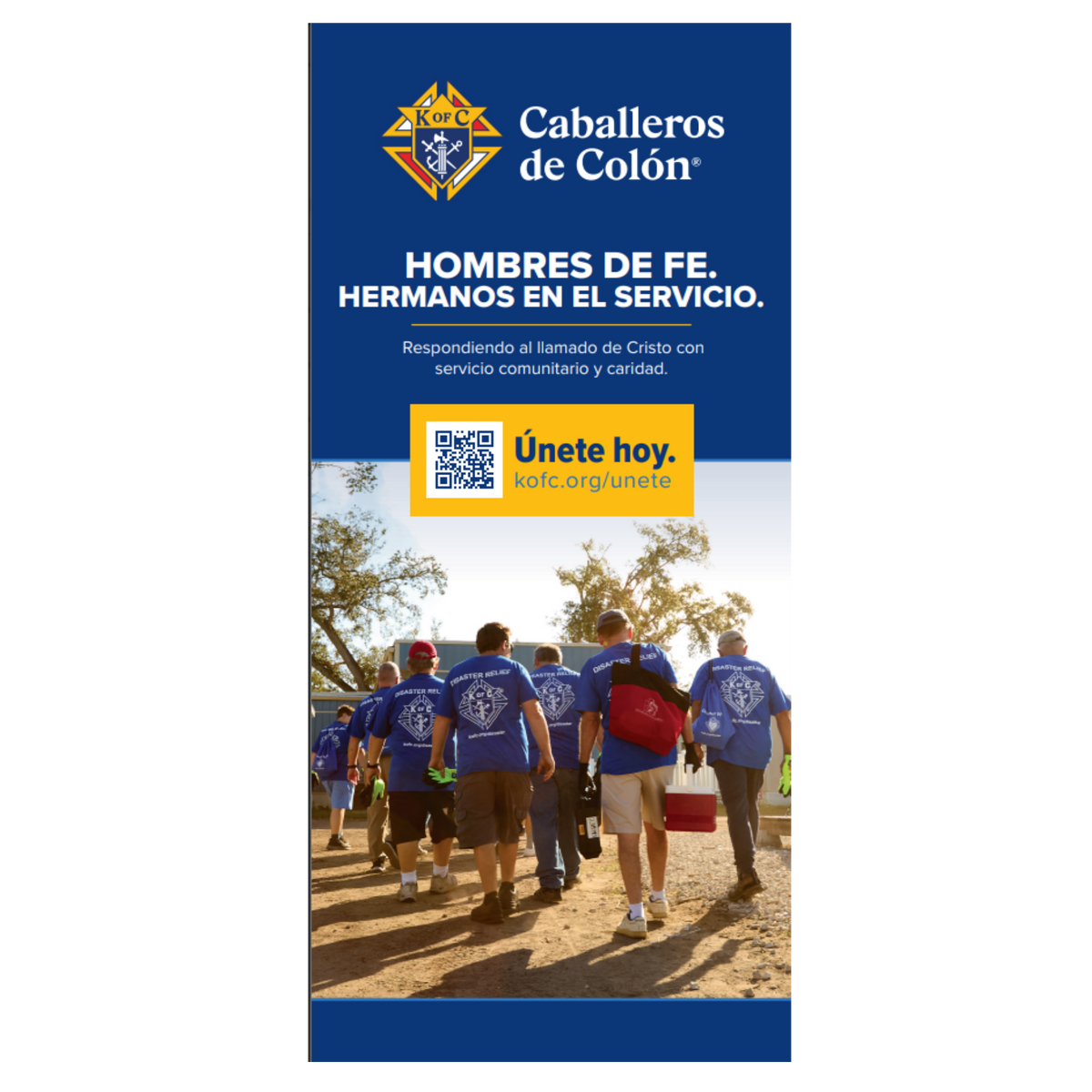 33.5" w x 80"h Roll Up Retractable Banner - Men of Faith. Brothers of Service