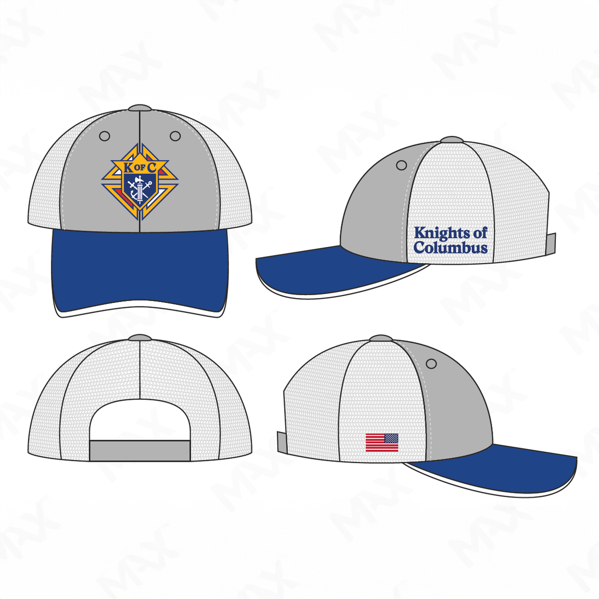 Sombreros de sarga lavada con ropa - Emblema de KofC