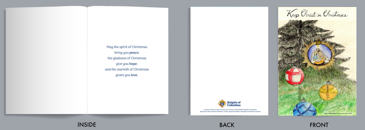 KofC Charities Joyful Blessings&#39; Tri-fold Triptych Tarjetas de Navidad (juego de 12)