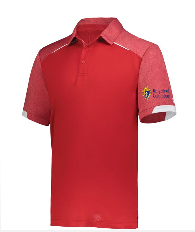 Russell Legend Polo - Red/KofC Logo