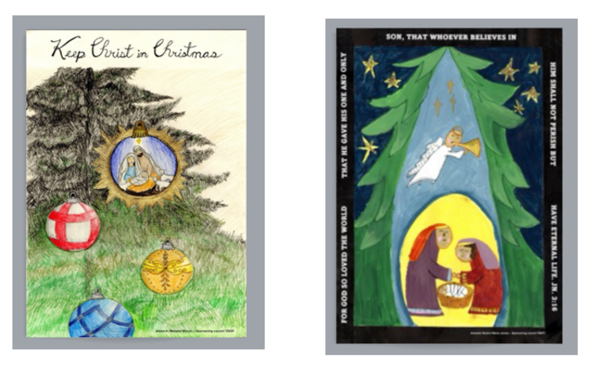 KofC Charities Joyful Blessings Cartes de Noël Triptyque à trois volets (lot de 12)