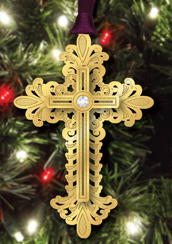 Gold Cross Ornament