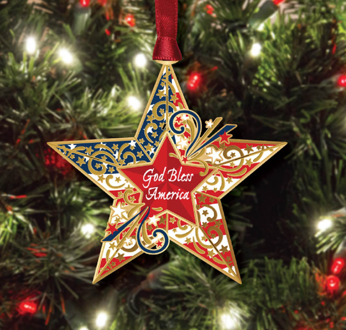 God Bless America Star Ornament