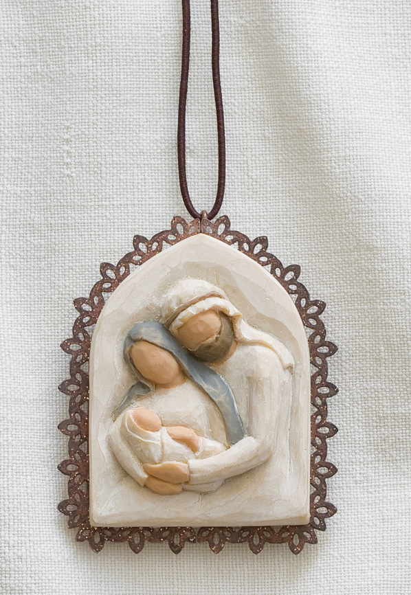 Holy Family Metal-Edged Ornament