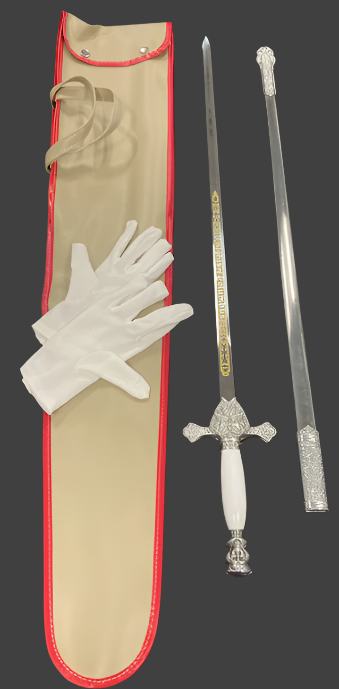 Fourth Degree Ceremonial Sword Kit - Sword, Case &amp; Gloves
