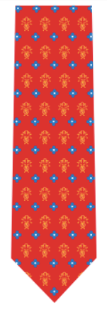 Red Tie with 4th Degree Tonal Emblem/Blue Cross