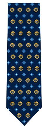 Navy Blue Tie with Emblem/Blue Cross