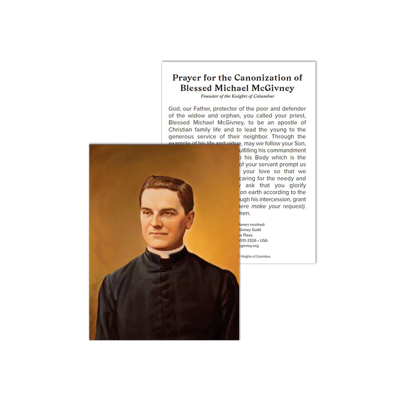 Blessed McGivney Prayer Cards English Knights Gear USA