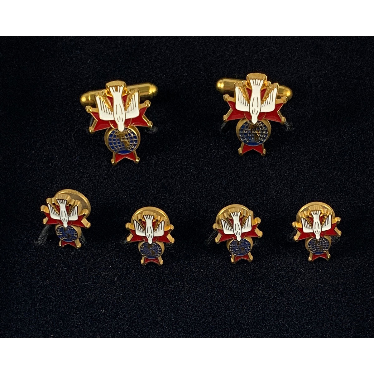 Fourth Degree Cufflinks and Studs Gold Plated