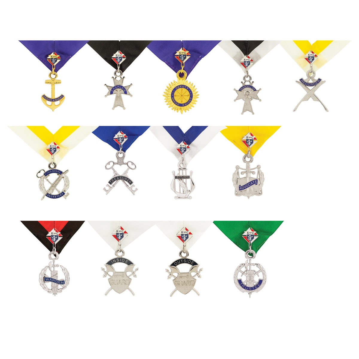 Ensemble complet de 13 médailles du Conseil