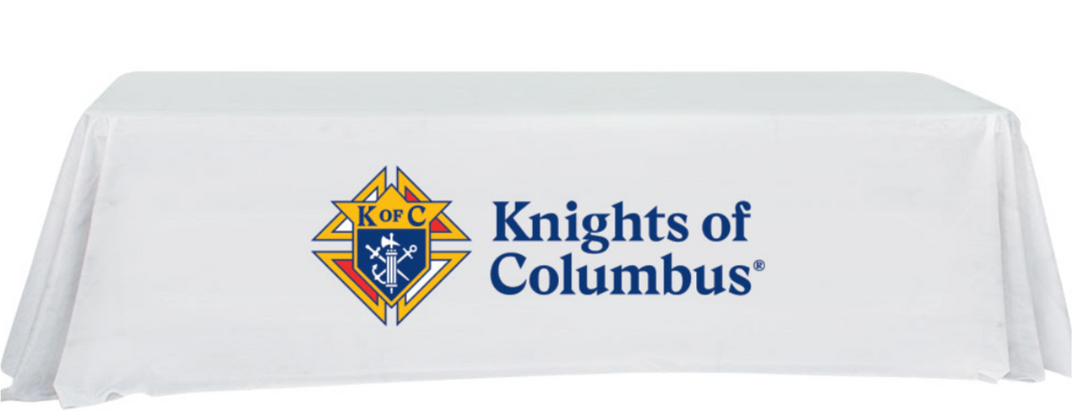 WHITE Tablecloth for 6&#39; Table - KofC