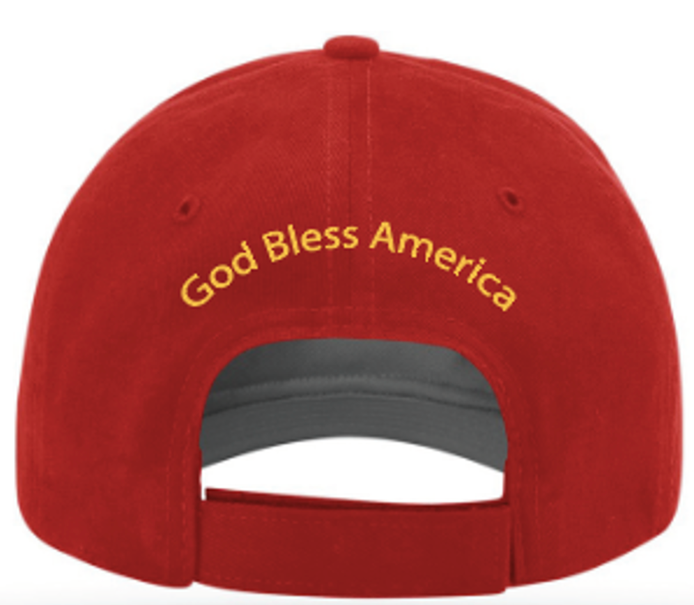 thumbnail image 2 of IATP USA Flag Snapback Baseball Cap – 'America Strong / God Bless America' – Embroidered Eagle Bill, Adjustable 2 of 3
