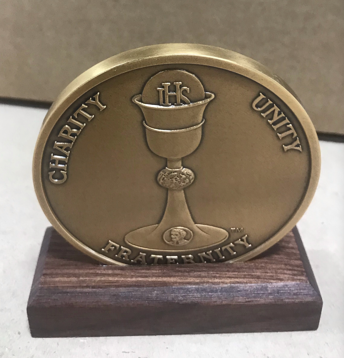 Membership Medallion with wooden stand and case