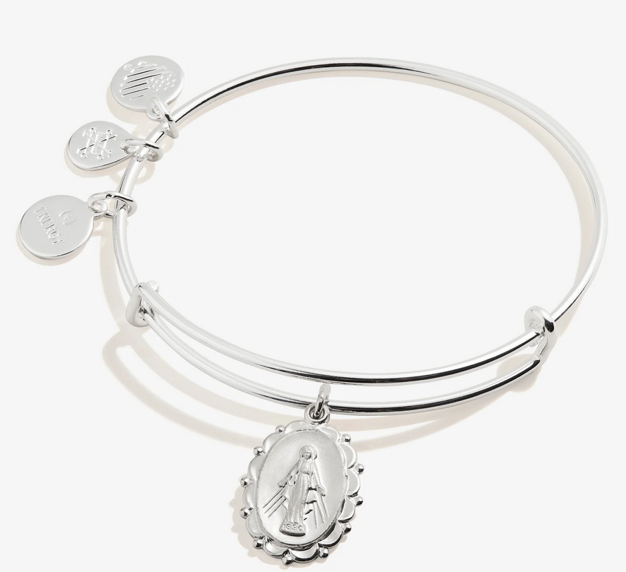 Alex Ani Mother Mary Charm Bangle Bracelet Knights Gear USA