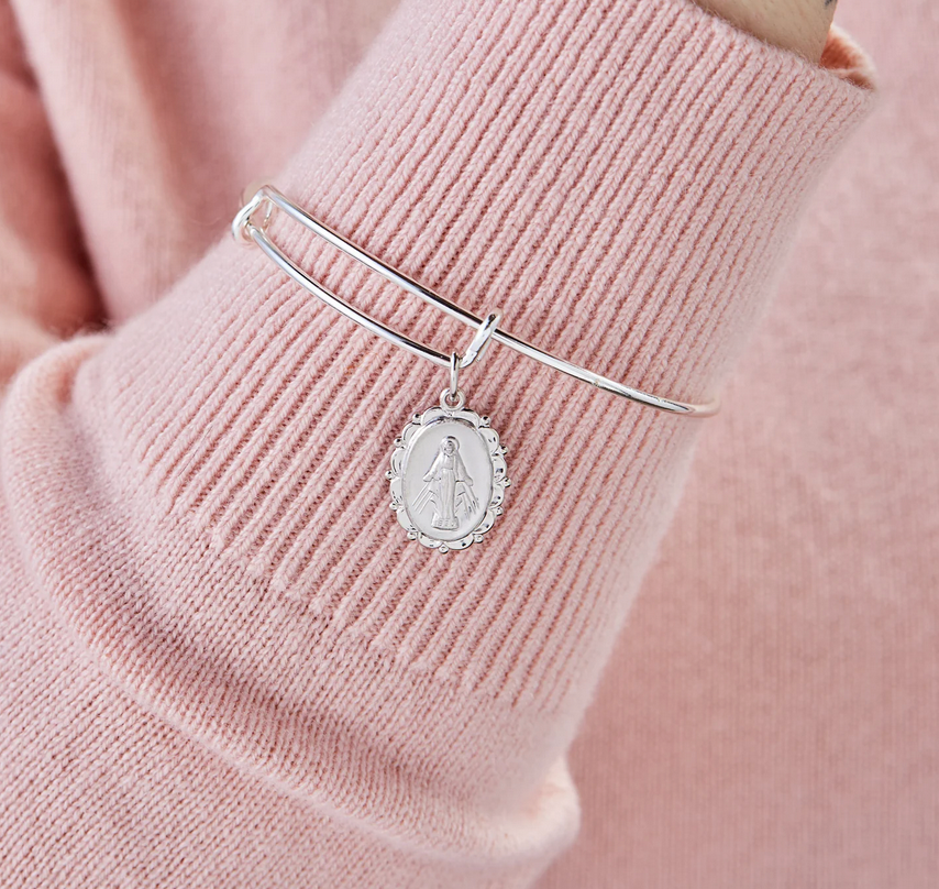 Alex Ani Mother Mary Charm Bangle Bracelet
