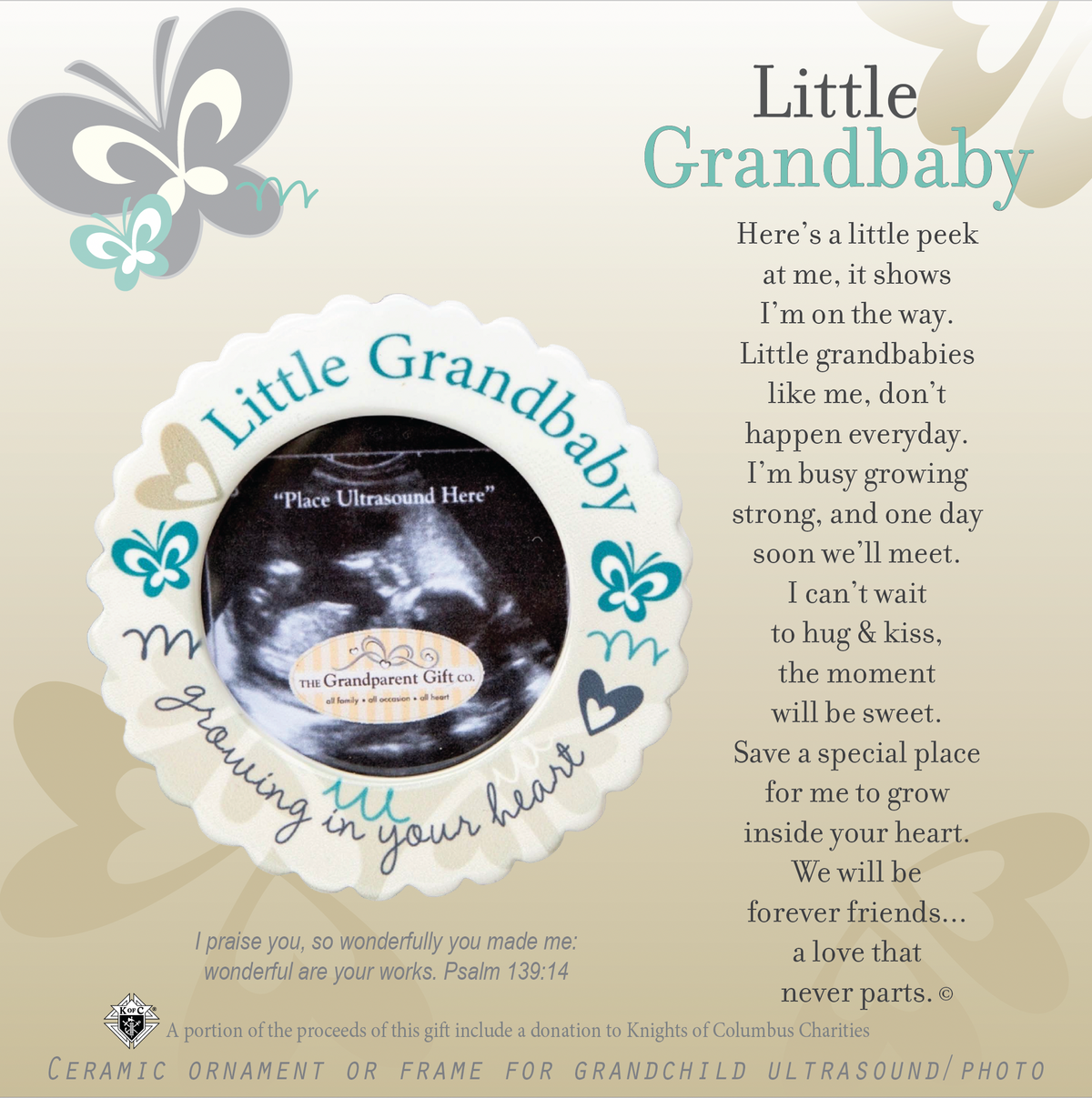 Ultrasound Ornament or Table Frame for Grandparents