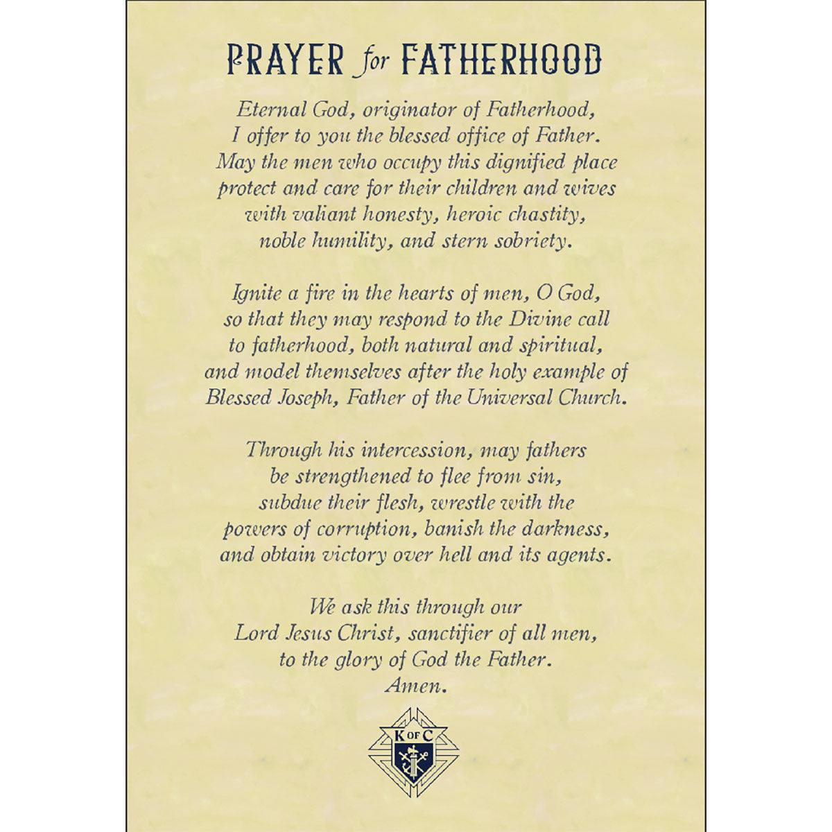 St. Joseph Prayer for Fatherhood Diptych
