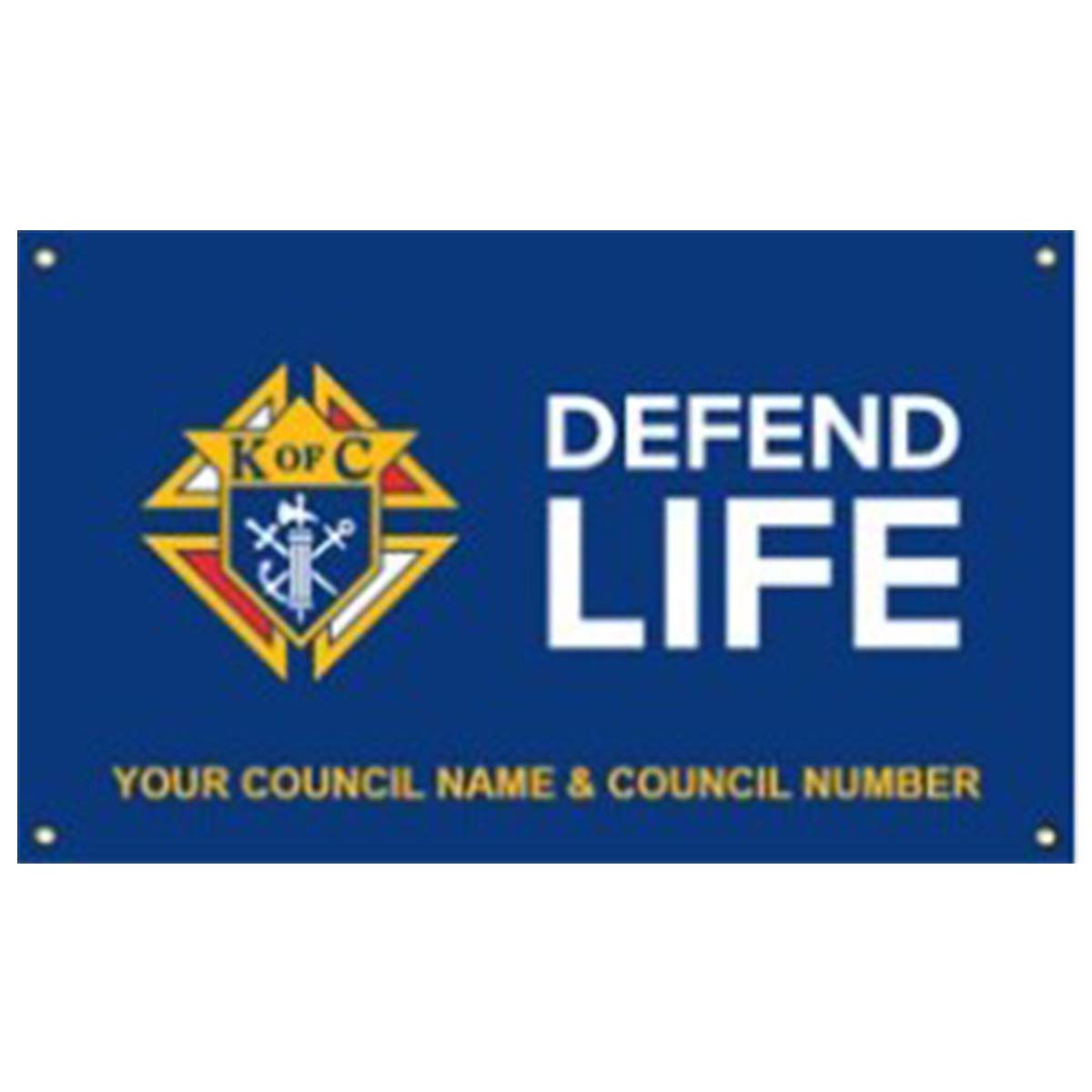 Bannière en vinyle 3FT X 6FT CUSTOM Defend Life avec œillets
