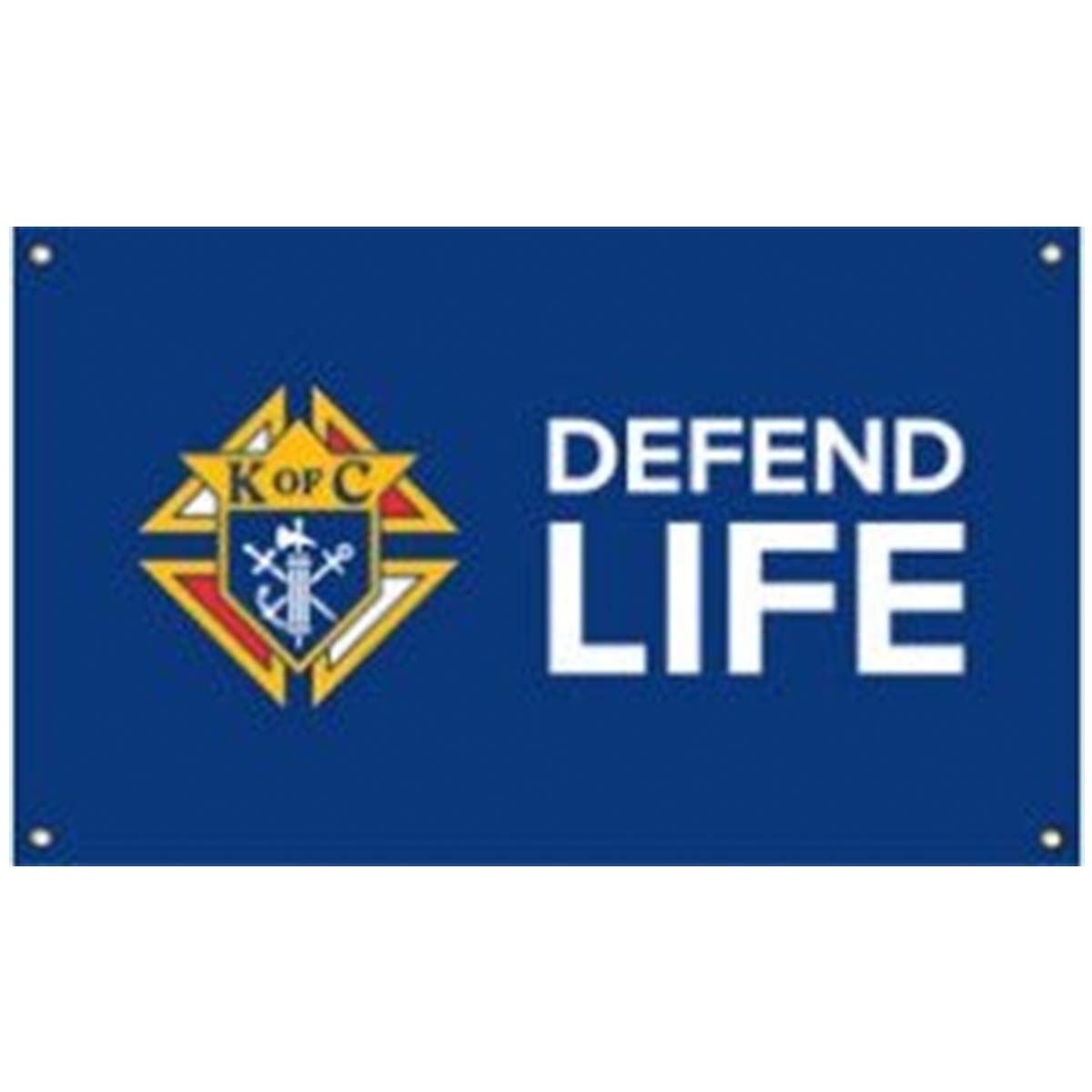 Bannière en vinyle 3FT X 6FT Defend Life avec œillets