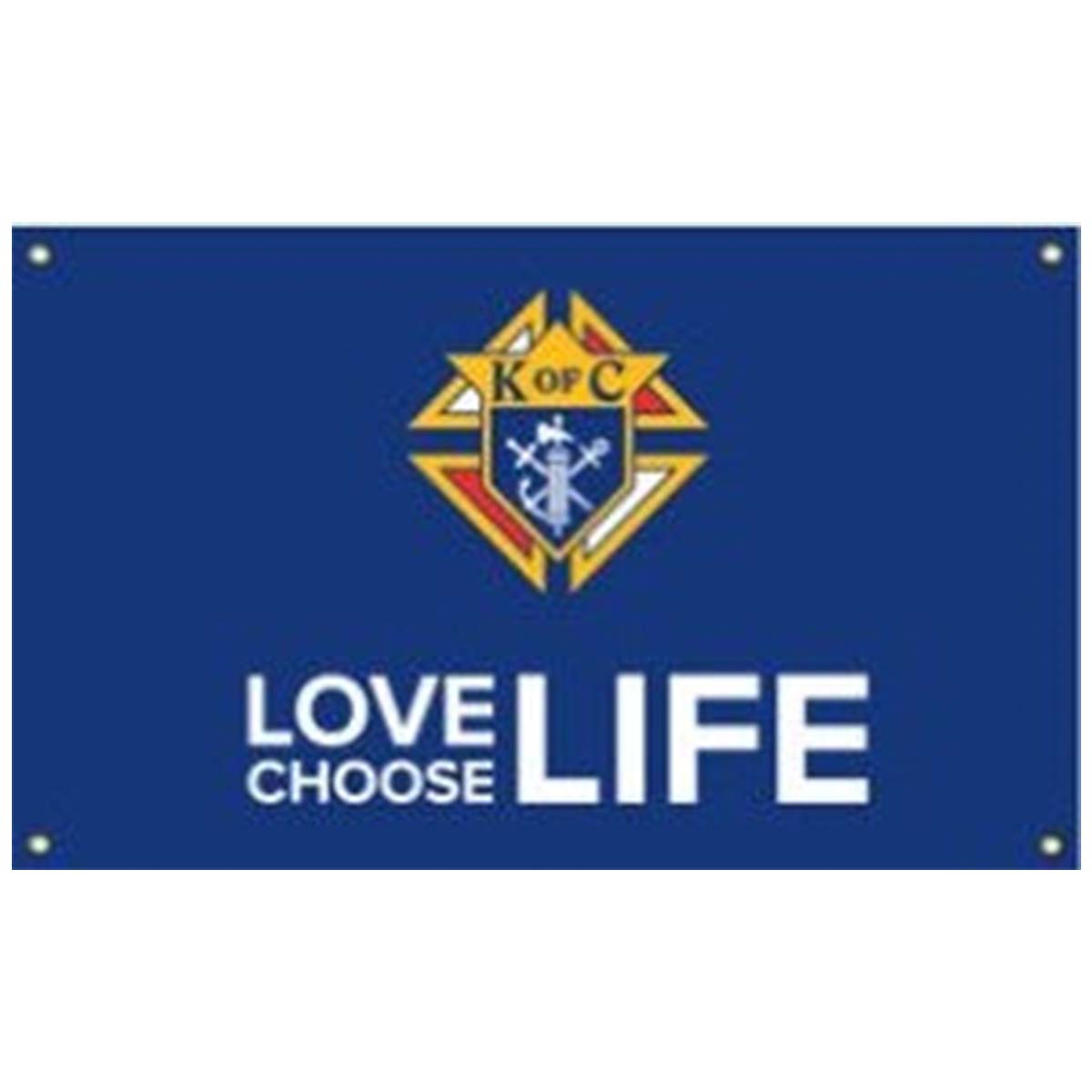 Bannière en vinyle Love Life de 0,9 x 1,8 m avec œillets