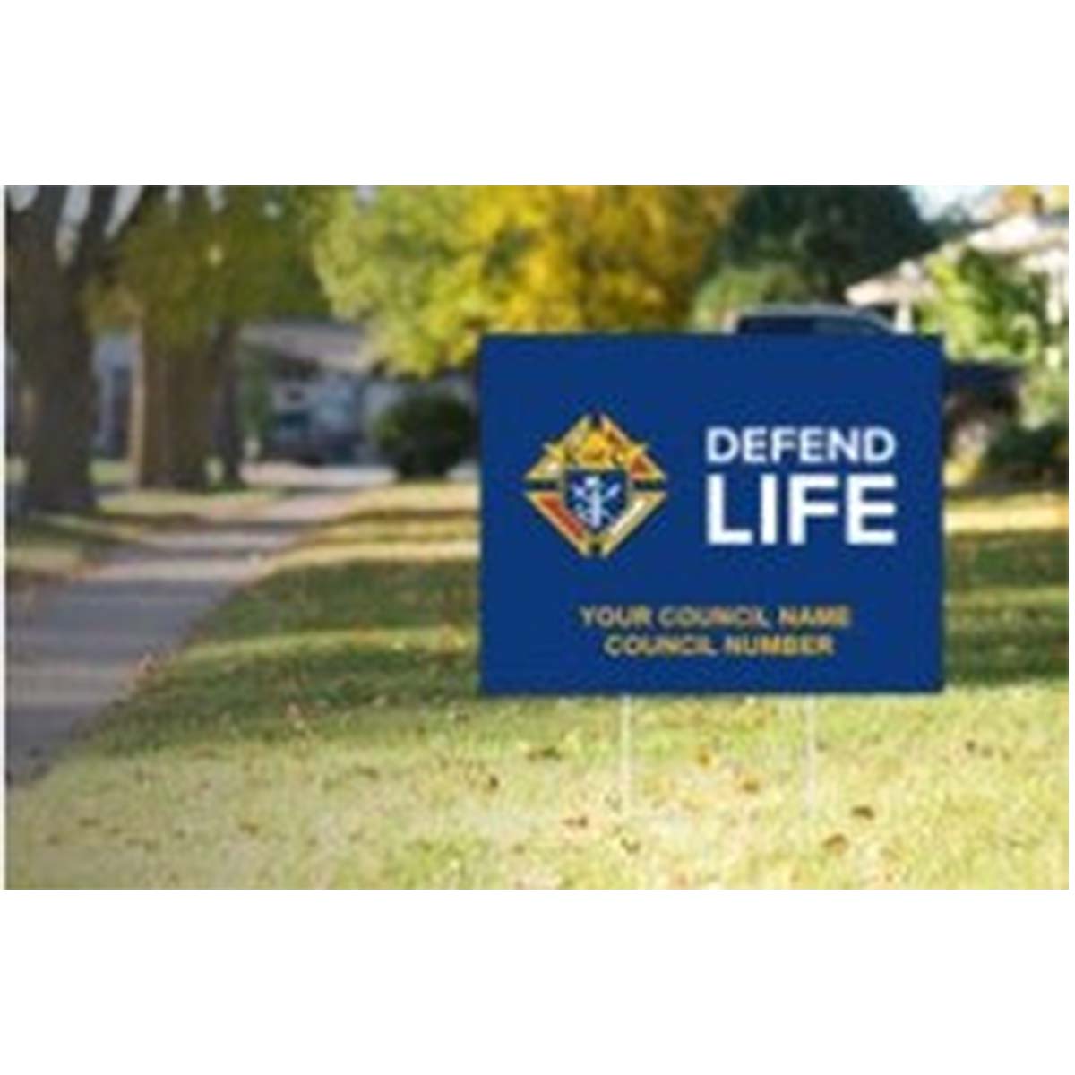 10 Pack CUSTOM Defend Life Yard Sign with stakes - Knights Gear USA