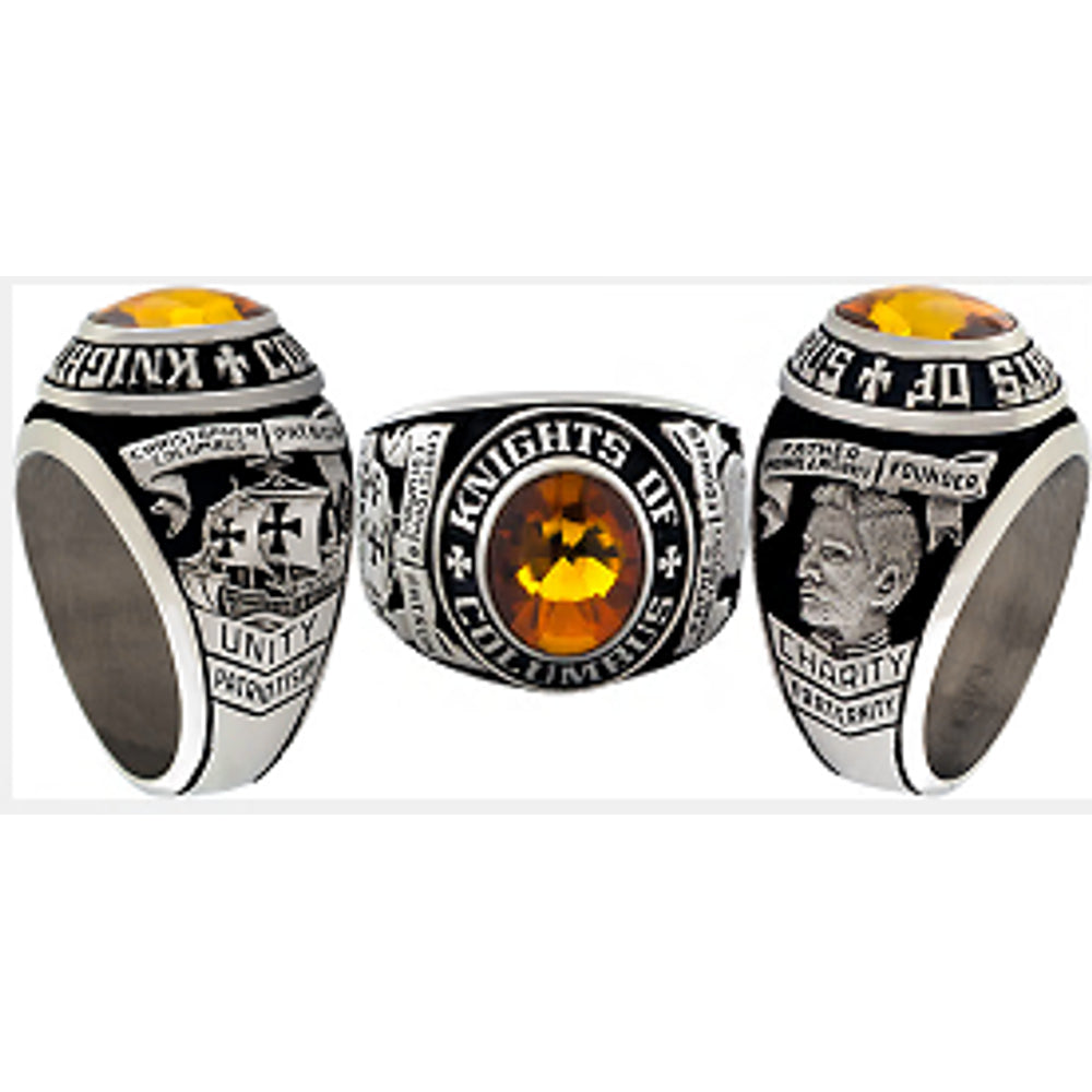 Knights of Columbus Gold Stone Ring - Knights Gear USA