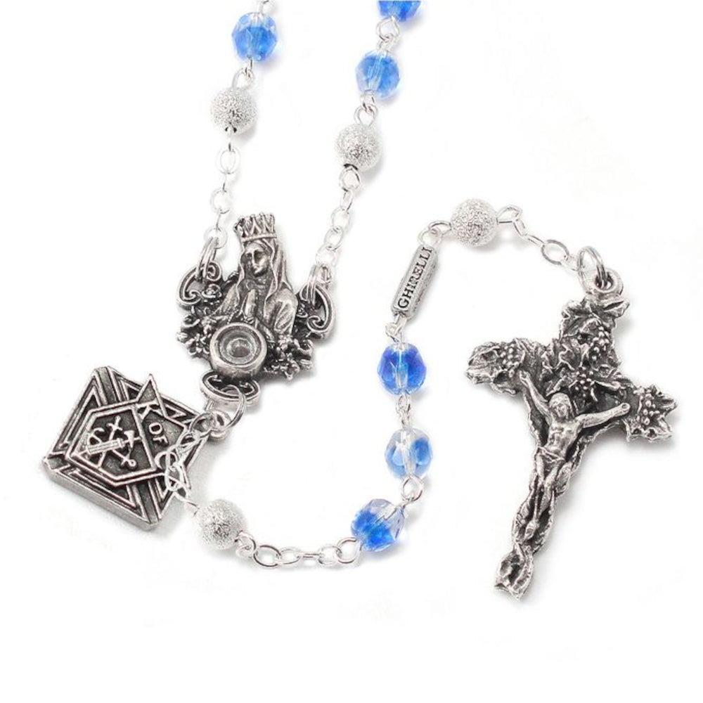 Ghirelli Lourdes Holy Water Blue Bead Rosary