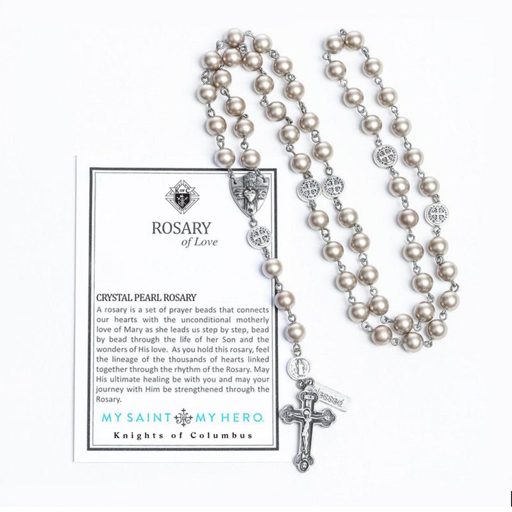 My Saint My Hero Crystal Pearl Rosary