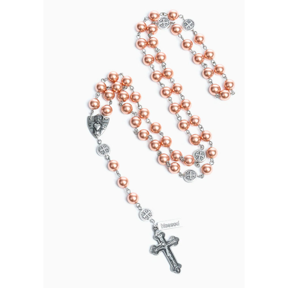 SALOMOCA 8mm Rosary Beads Necklace White Glass Pearl Catholic India | Ubuy